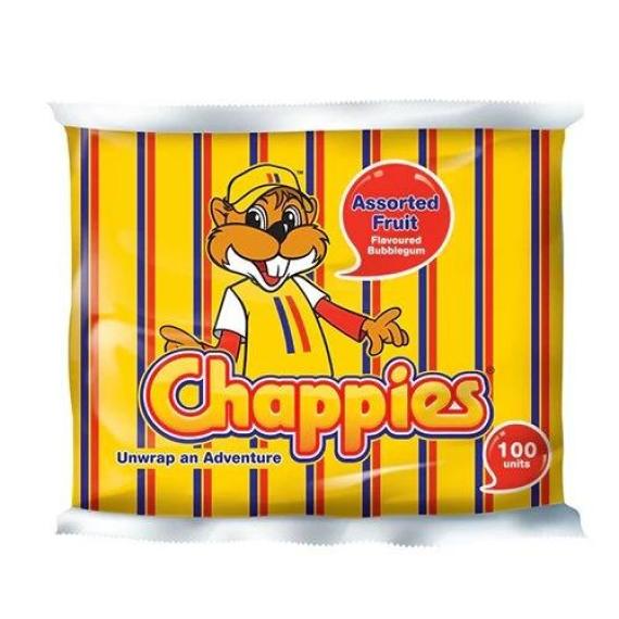 Chappies Bubble Gum Fruit Assorted 100's