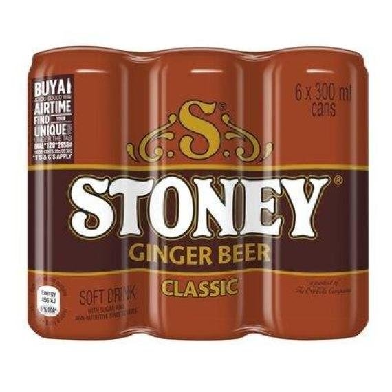 Stoney Ginger Beer  6 x 300ml Cans